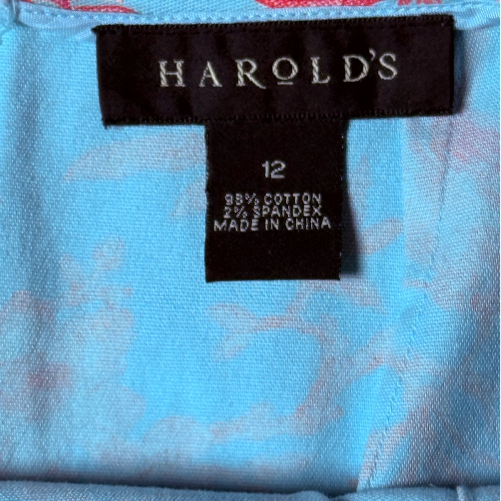 Harold's Aqua Pencil Skirt with Pink Floral & Bird Print - Picture 5 of 6